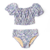 Shade Critters - Two Piece Smocked Puff Sleeve - Flower Power Purple