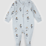 Petit Lem - Figure Skating Print on Pearl Blue Sleeper