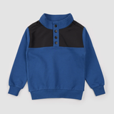 Miles the Label - Glacier Blue Half Button Fleece Sweatshirt