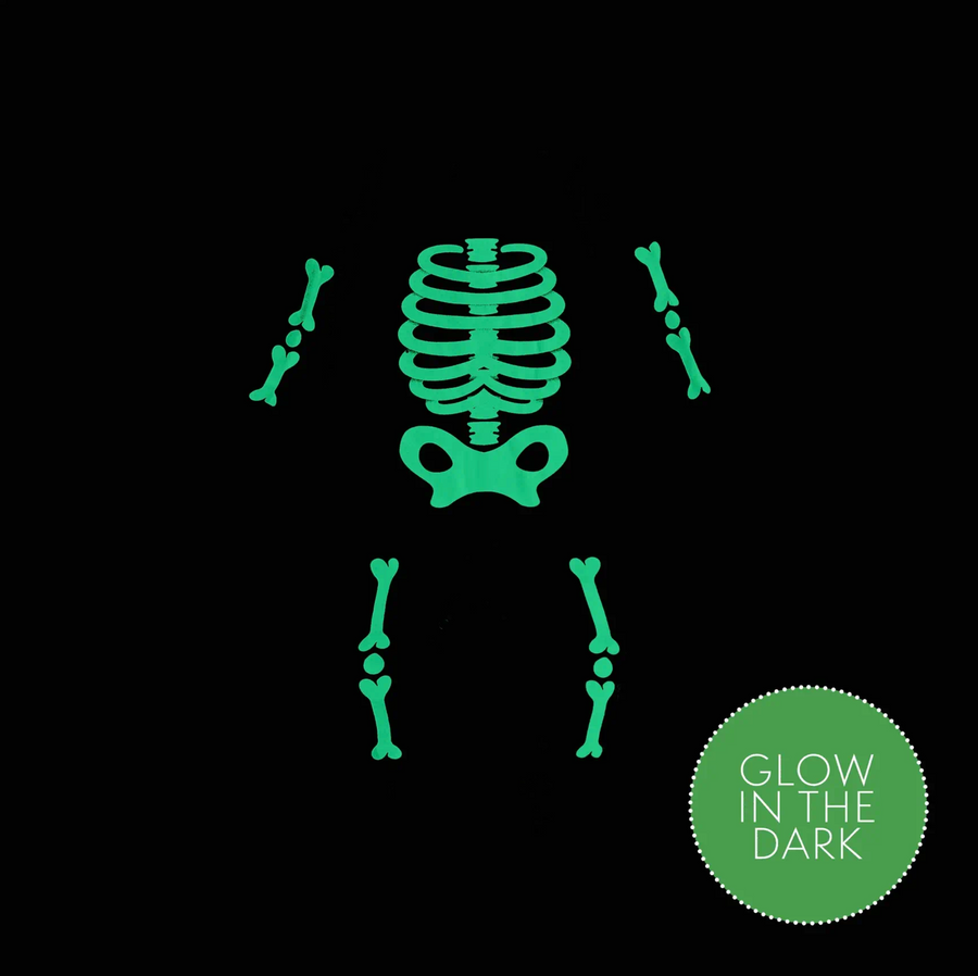 Petit Lem - Skeleton Glow in the Dark Sleeper - Black