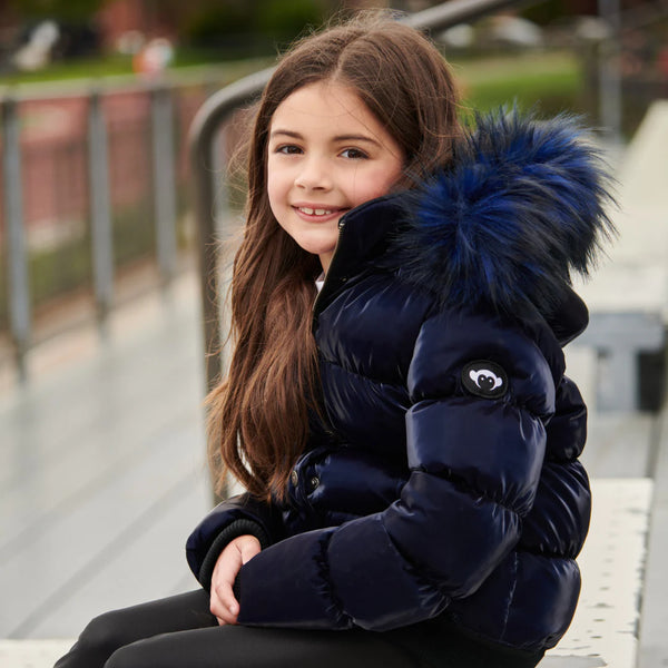 Appaman Kyla Puffer Coat Navy Blue Shine Honor