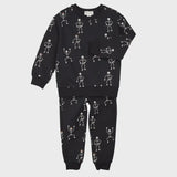 Miles the Label - Dancing Glow-in-the-Dark Skeletons Jogger Set - Black