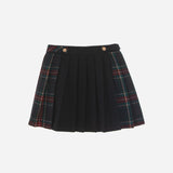 Patachou - Navy and Tartan Flannel Skirt