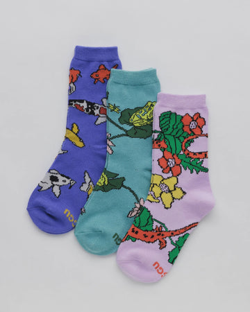 Baggu - Crew Socks Set of 3 - Pond Friends