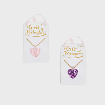 Great Pretenders - Boutique Glitter Heart Necklace