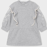 Chloe - Flounced Dress - Grey Marl