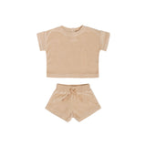 Quincy Mae - Terry T-Shirt & Short Set - Apricot