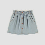 Souris Mini - Stretchy Railroad Denim Skirt - Pale Blue