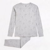 Petit Lem - Heart Confetti Print Women's Pajama Set - Heather Grey