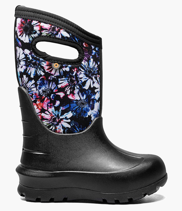 Bogs - Neo-Classical Real Flower Kids Winter Boots - Black Multi