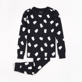 Petit Lem -Ghosts Glow in the Dark Print PJ Set - Black