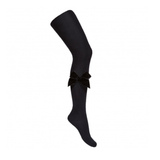 Condor - Side Velvet Bow Tights - Black