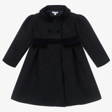 Patachou -Navy Velvet Trim Coat