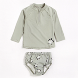 Petit Lem - Rashguard and Swim Diaper Set - Sage Turtle
