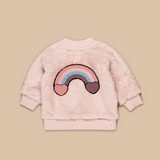 Hux - Rainbow Hearts Fur Jacket - Rose