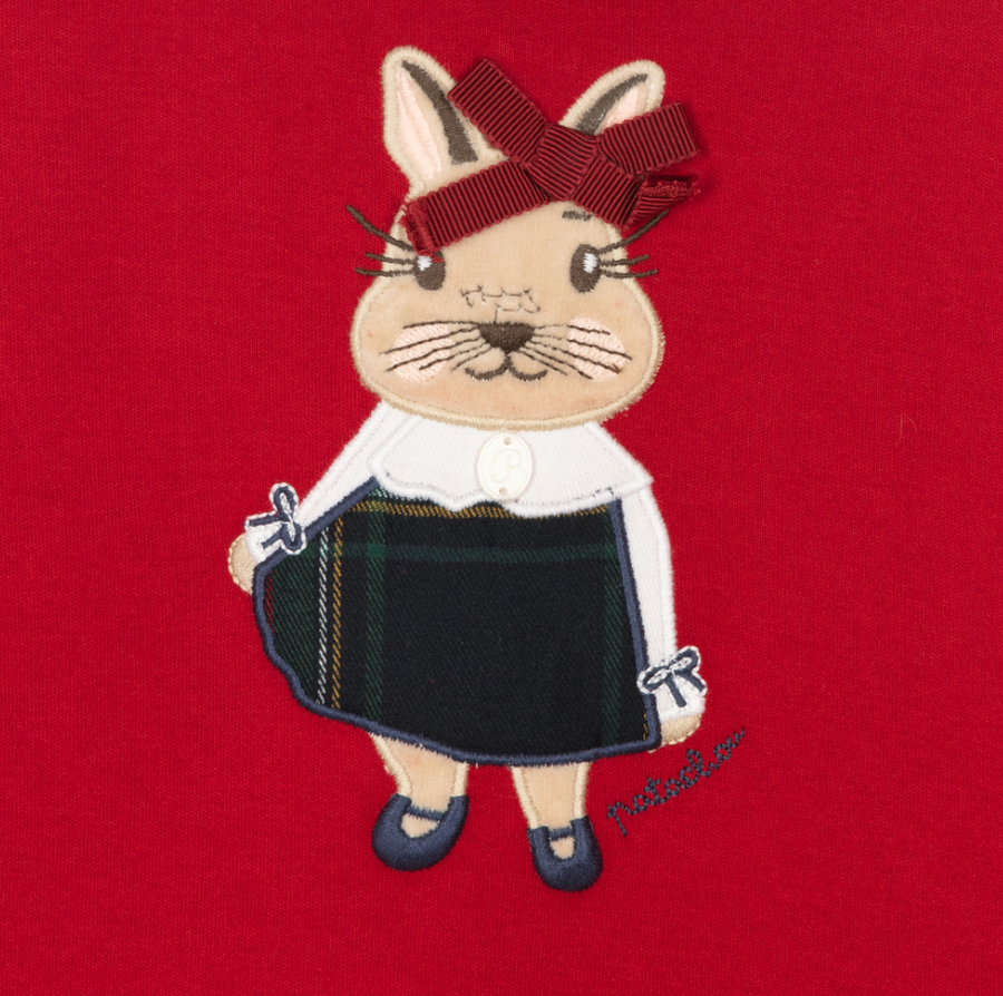 Patachou - Girls Red Bunny Tartan Dress