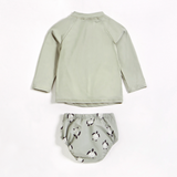 Petit Lem - Rashguard and Swim Diaper Set - Sage Turtle