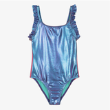 Billie Blush - Ruffled Strap Swimsuit - Pale Blue