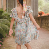 Louise Misha - Natiya Organic Printed Cotton Dress - Water Jodhpur Flower