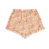 Louise Misha - Vallaloid Cotton Crinkle Shorts - Lemon Patchouli Spring