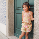 Louise Misha - Vallaloid Cotton Crinkle Shorts - Lemon Patchouli Spring