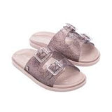 Mini Melissa - Glass Pink Glitter Slides