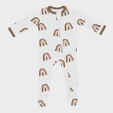 Kyte Baby - Zippered Footie - Coffee Rainbow