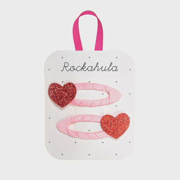 Rockahula - Love  Heart Glitter Clips