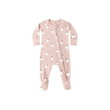 Quincy Mae - Bamboo Zip Footie - Pink Ghosts