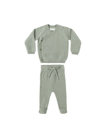 Quincy Mae - Knit Wrap Top + Pant Set - Fern