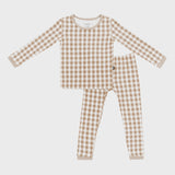 Kyte Baby - Long Sleeve Pajamas - Gingham Bisque