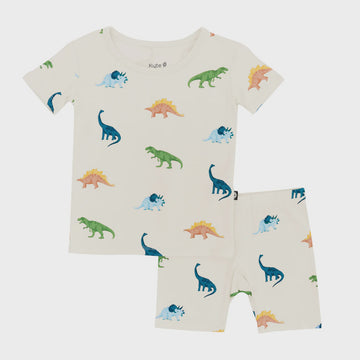 Kyte Baby - Short Sleeve Pajama Set - Ecru Roar