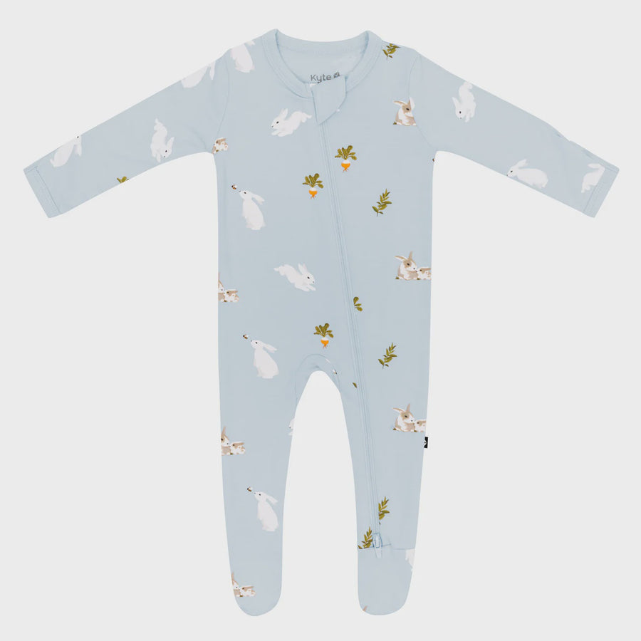 Kyte Baby - Zippered Footie - Ice Rabbit