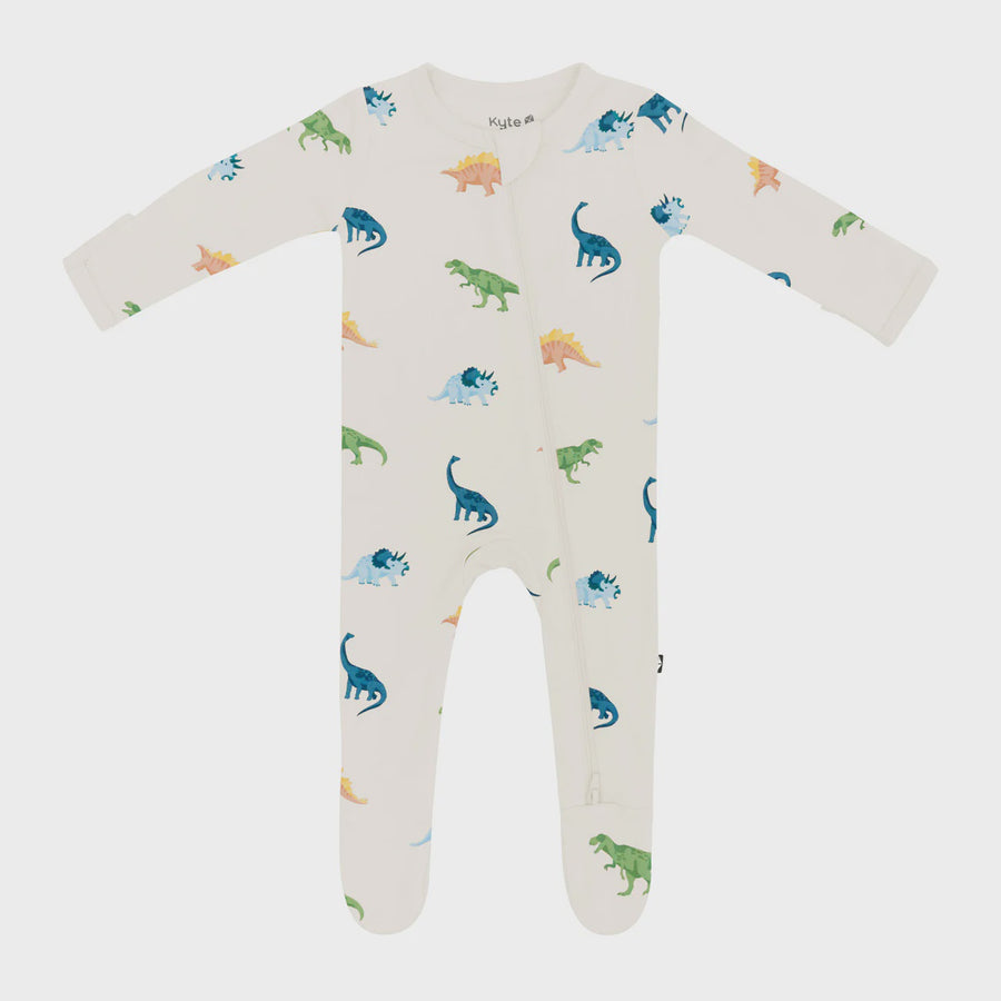 Kyte Baby - Zippered Footie - Ecru Roar