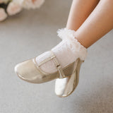 Noralee - T-Strap Ballet Flats - Gold Metallic