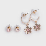 Great Pretenders - Boutique Chic Be Jewelled Blooms Earrings - Set of 2