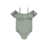 Rylee & Cru - Off the Shoulder One-Piece Bathing Suit - Eucalyptus