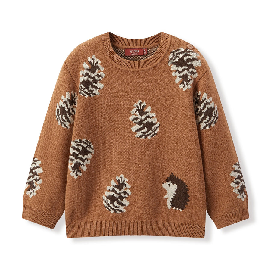 Milkbarn - Knitted Sweater - Pinecone & Hedgehog