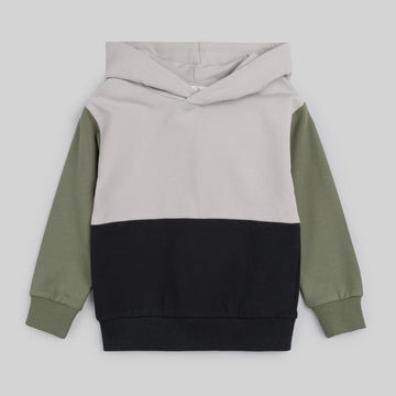 Miles the Label - Color Block Hooded Sweatshirt - Cement