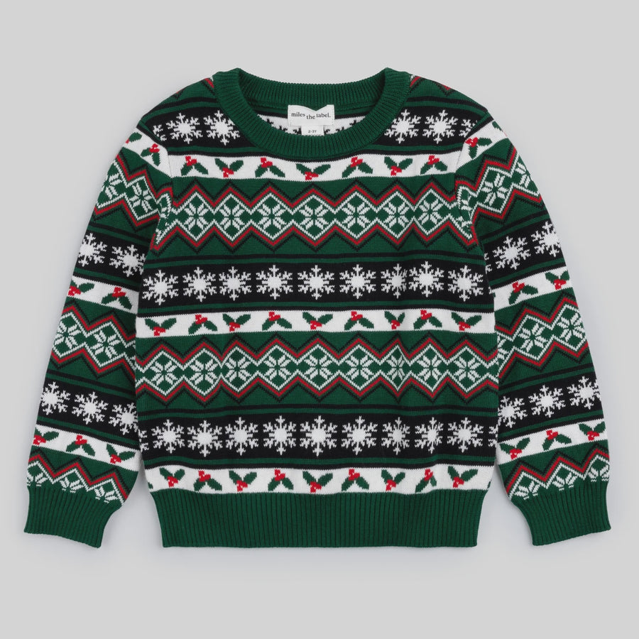 Miles the Label - Fair Isle Jacquard Sweater - Cool Yule