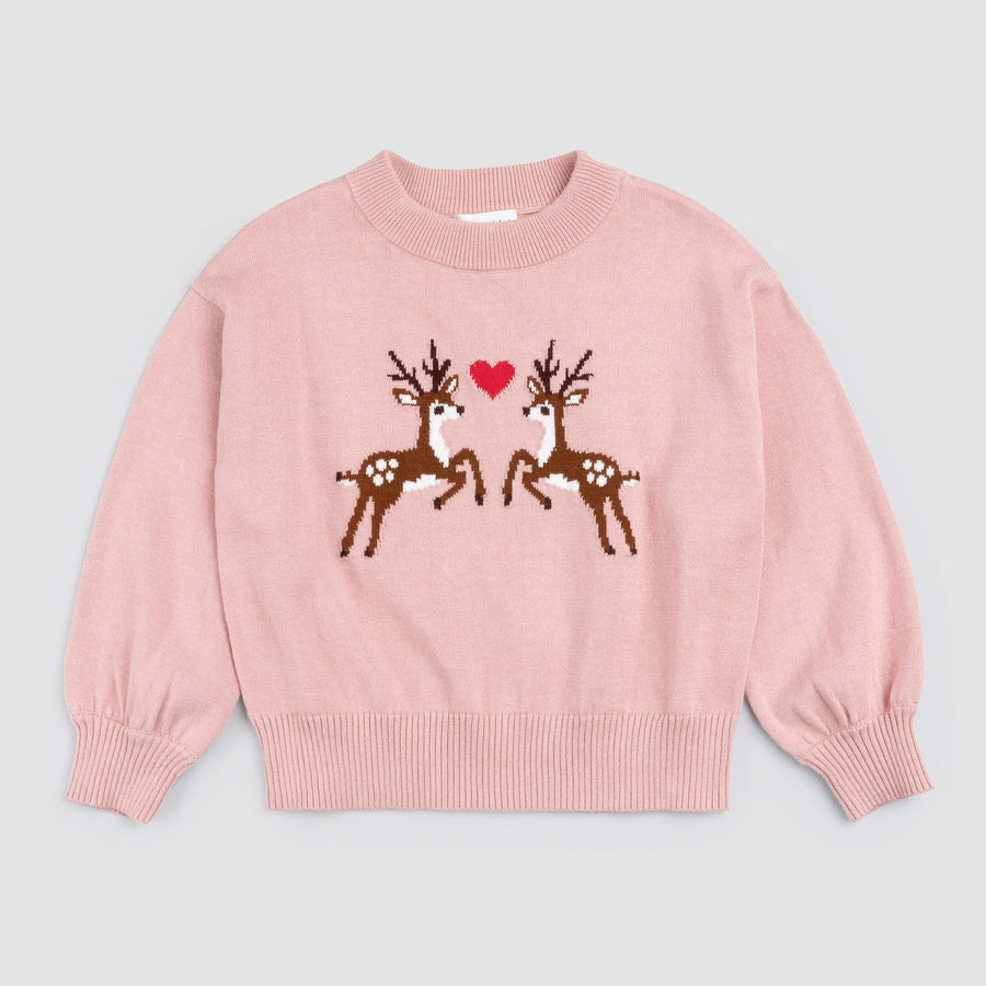 Miles the Label - Dasher and Dancer Knit Sweater - Rose