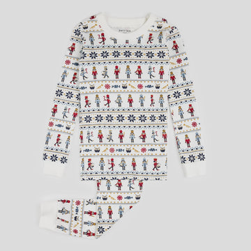 Petit Lem - Nutcracker Fair Isle PJ Set - Off White