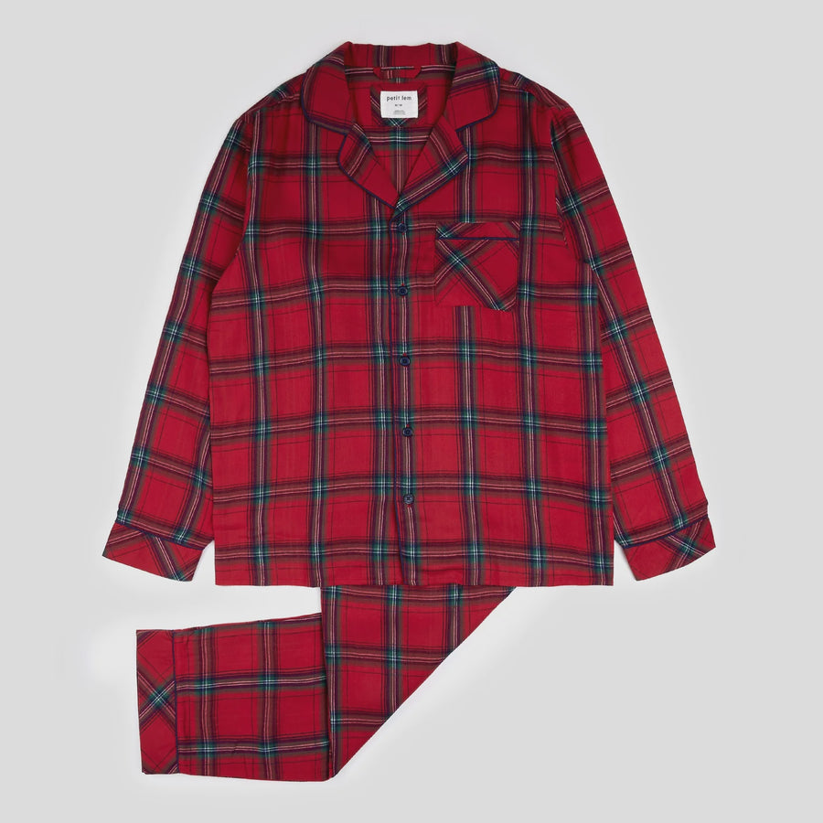 Petit Lem - Adult Flannel PJ Set - Scarlet