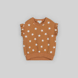 Miles the Label - Ruffle Terry Tank - Camel Stars