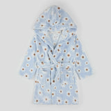 Petite Lem - Light Blue Daisy Print Plush Robe