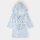 Petit Lem - Light Blue Daisy Print Plush Robe