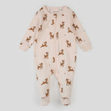 Petit Lem - Reindeer Print Sleeper - Light Pink