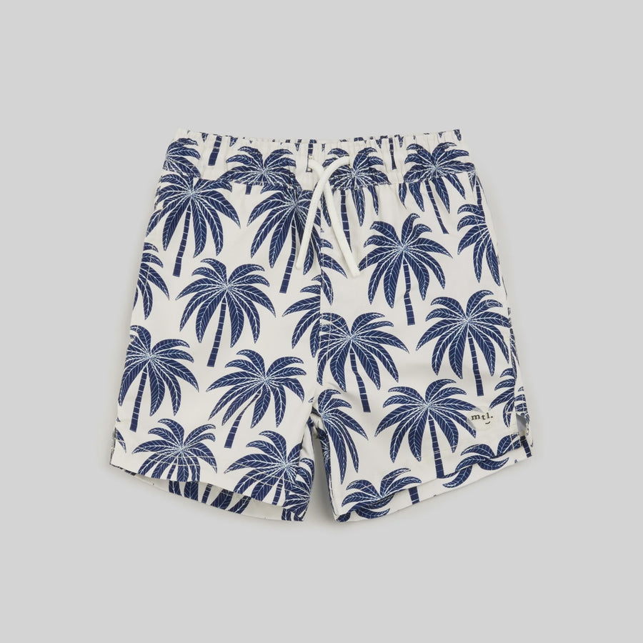 Miles the Label - Palm Tree Print Swim Trunks - Birch