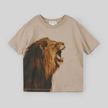 Miles - Roaring Lion Photoreal T-Shirt - Taupe