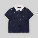 Miles the Label - Embroidered Pique Polo Shirt - Dress Blues
